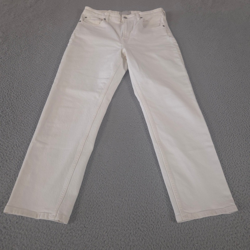 Everlane Jeans Womens 30 White The High Rise Straight Ankle Cotton Stretch Denim